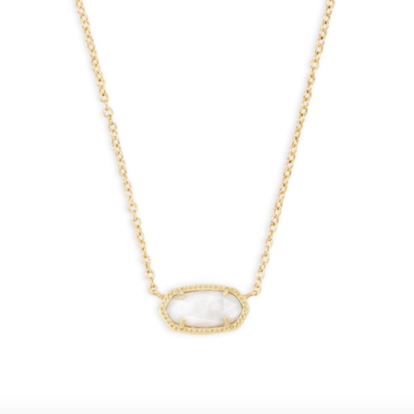 NWT Elisa Gold Pendant Necklace In White Pearl - Picture 1 of 6